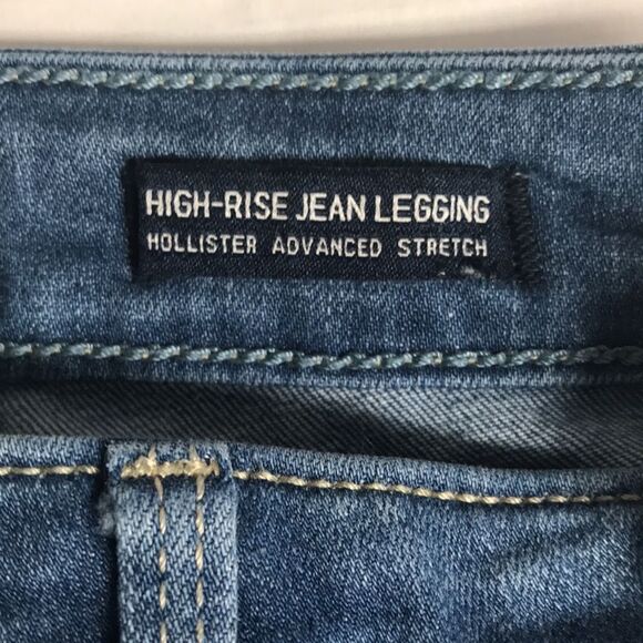 HOLLISTER High-Rise Jean Legging Sz 1 (25x28) Advanced Stretch Ripped Jeggings 2 - Picture 7 of 10